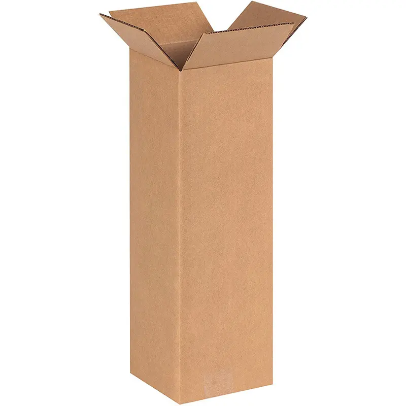 Custom Logo Long Rectangle Corrugated Cardboard Kraft Paper Box for Shipping Packing Moving Box