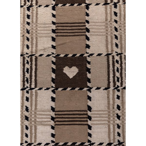 Classic Alhambra Beige <b>Brown</b> Flat Weaves <b>Wool</b> Rug Handmade Rectangle Striped Design for Home Living Bedroom-Model ADWL-13301 - Product Image 3