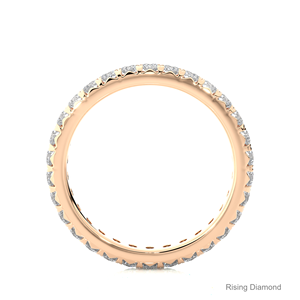 1,08 CTW Lab Grown Diamond Brilliant Cut IGI Certificado Minimalista Full Eternity Set Wedding Band Anillos de aniversario de oro rosa - Product Image 2