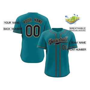 Uniforme de Béisbol para Adultos de Alta Calidad 2026 OEM con Botones Completos, Sublimación, 100% Poliéster, Antibacteriano, Cuello en V, Manga Corta para Hombre - Product Image 2