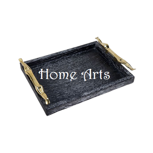 Bandeja para servir comida de cuero de diseño clásico Bandeja para servir té y café de forma cuadrada de la mejor calidad para uso doméstico - Product Image 2