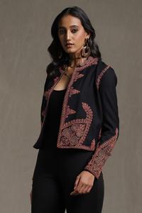 Premium Quality Kanya Libas Kaftan Custom Women's Embroidery Wool Collar Winter <b>Jacket</b> for Ladies Multi Colour Indian/Pakistani - Product Image 4