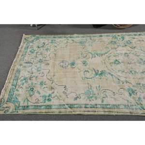 Alfombra clásica de lana de retazos verde Beige 4,5X7,8 pies diseño Aubusson turco para sala de estar pasillo de noche rectángulo de látex - Product Image 2