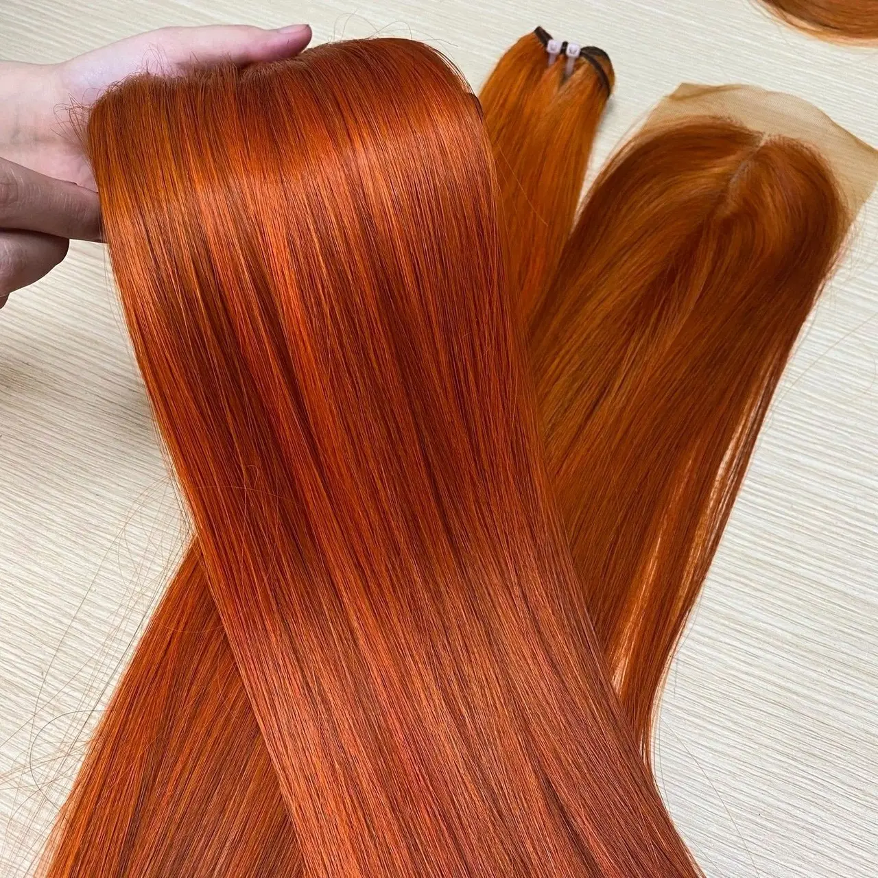 Fermeture cheveux raides couleur naturelle toutes couleurs pour trame haute qualité pas de produit chimique tous les styles extension de cheveux nuancier personnalisé