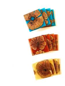 Sous-verres créatifs en résine époxy pour boissons personnalisées Sous-verres en époxy rouge de luxe exquis Coussinets ronds et carrés personnalisés à sublimation - Product Image 4