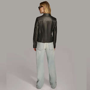 Veste en cuir d'agneau véritable pour femmes, respirante, écologique, veste varsity d'hiver, nouvelle collection, prix de gros avantageux - Product Image 3