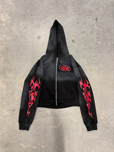 เสื้อฮู้ดแบบมีซิปของผู้ชายผ้าฝ้าย100% บ็อกซี่ซักด้วยกรดเฮฟวี่เวทสำหรับฤดูหนาว - Product Image 3