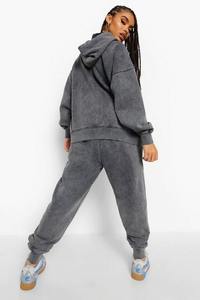 Vêtements de sport deux pièces vintage unisexe, survêtement femme lavé à l'acide, survêtement ample en coton épais, vêtements personnalisés d'hiver - Product Image 3