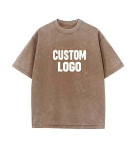 Vente en gros personnalisé 100% coton 230gsm DTG imprimé vintage lavé à l'acide fitness pour polos étiquettes formelles surdimensionnées pour hommes - Product Image 6