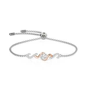 สร้อยข้อมือเงินแท้ Jeulia Amore รุ่น Two Tone Bypass Pave Fine Charm - Product Image 1
