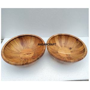 Tazón de madera de Acacia Natural hecho a mano, cuenco caliente de madera para fruta y ensalada, tazón de servicio de alta calidad a la moda para hotel y restaurante - Product Image 4