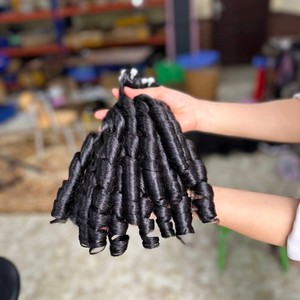 Extensions de cheveux bruts vietnamiens les plus vendus paquets de tissage avec fermeture à lacet ensemble perruques dentelle avant cheveux humains Fumi Curl Styles - Product Image 4