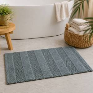 Touch Cool Gray Handwoven Cotton Bathroom Rug Natural Woven Floor Mat 50x80 cm - Product Image 4