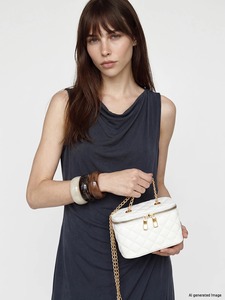 OEM ODM Private Label Custom Logo Women's White Quilted Chain Crossbody Bag Mini <b>Vanity</b> <b>Box</b> Bag PU Leather Shoulder Purse - Product Image 1