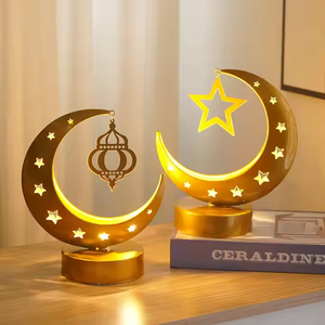 Ramadan Eid Islamic Modern Night <b>Lamp</b> Moon <b>Star</b> Lantern Iron Crafts Handmade Table <b>Lamp</b> for Muslim Home Decor - Product Image 4