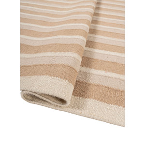 พรมขนสัตว์ทอแบบเรียบสีเทาและสีดำ รุ่น Indusbar ADWL-91 ลายทางแบบนามธรรม พรมปอกระเจาสำหรับบ้าน รูปทรงสี่เหลี่ยมผืนผ้า สำหรับปูพื้นทางเดิน - Product Image 2