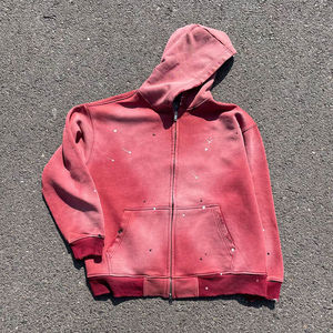 Sweat à capuche unisexe personnalisé 2026, imprimé, délavé à l'acide, effet vieilli, en molleton d'hiver 100% coton, style streetwear - Product Image 4