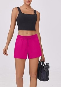 กางเกงขาสั้นผ้ายีนส์เอวสูงสำหรับผู้หญิงขาตรงยืดแบบรัดเอวยืดได้พร้อมปลอกผ้าดิบและกางเกงขาสั้นผ้าฝ้ายลายร้อนแรง - Product Image 5