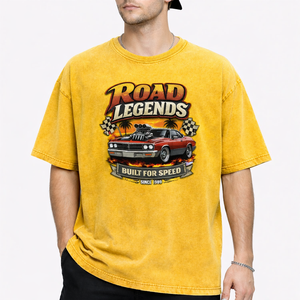 Chemise vintage surdimensionnée pour homme, effet délavé, 100% polyester ou coton, t-shirt graphique streetwear, logo personnalisé disponible, unisexe, OEM ODM - Product Image 3