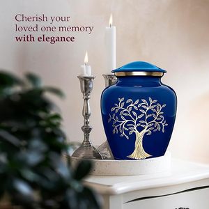 Handmade <b>Large</b> Adult Mosaic Aluminium Glass Cremation <b>Urn</b> Unique Funerals Supply With Individual Tiles Applied Burial - Product Image 2