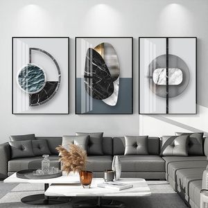 QKF Extra <b>Large</b> <b>Frame</b> Bright Geometry Abstract Canvas Wall Art Modern Home Living Room Bedroom Bathroom - Product Image 1