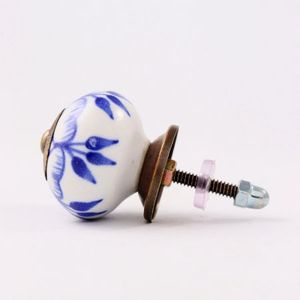 Boutons en céramique pour chambre d'enfants, poignées bleues Vintage, porte papillon, armoires de cuisine, meubles, tiroir, 3.81 cm, CK-403 - Product Image 2