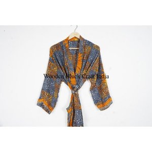 Kimono de Seda Suave para Mujer, Manga Larga, Estampado Floral, Estilo Bohemio, para Primavera/Verano, Ropa al por Mayor para Fiestas - Product Image 2
