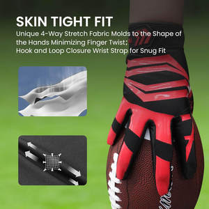 Gants de football américain de conception personnalisée OEM/ODM nouveauté gants de performance légers poignée complète équipe/logo personnalisés - Product Image 5