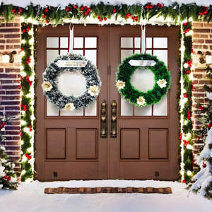 Handmade Plastic Luxury Eco-Friendly Indoor Christmas Mini <b>Wreaths</b> <b>Rings</b> Bowberry Decorations Wall Hanging Cosmic Dried Flower - Product Image 2