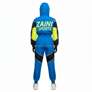 Premium <b>Women</b> Windbreaker Set Soft Nylon Fabric Blue <b>Neon</b> Panel Design With Custom Logo Embroidery plus size windbreaker - Product Image 2