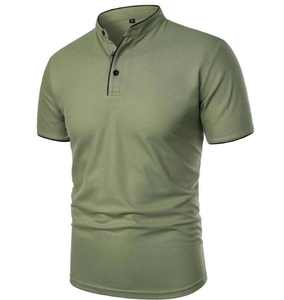 Camisetas de manga corta de verano de alta calidad para hombre, estampado personalizado, colores sólidos, cuello levantado para polos - Product Image 2