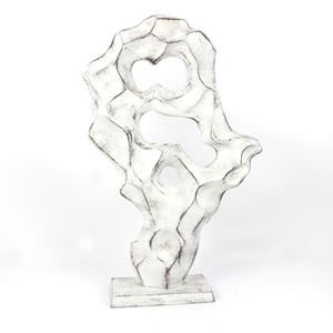 Finition à patine blanche en fonte d'aluminium Sculpture unique faite à la main artisanat en métal décoratif pour la maison en gros - Product Image 1