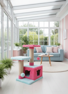 Arbre à chat et griffoir Amistar Zephyrka écologique de haute qualité à 3 niveaux, hauteur 75 cm, pour chats de toutes tailles - Product Image 3