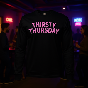 T-shirt à manches longues Thirsty Thursday pour événements alcoolisés universitaires - Product Image 3