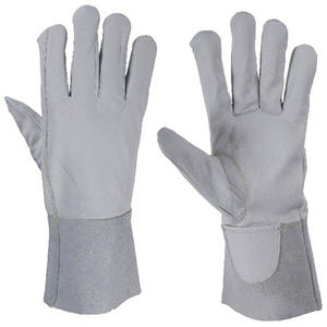 ถุงมือหนังสำหรับงานเชื่อมงานเตาย่างงานเชื่อมหนังถุงมือทำงานป้องกันไฟทำจาก2025ใหม่ - Product Image 1