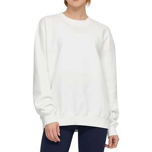 Wholesale Blank Women <b>Crewneck</b> Sweatshirt Soft Fleece Lined, Loose Fit Minimalist Casual Top Everyday Lounge Wear - Product Image 1