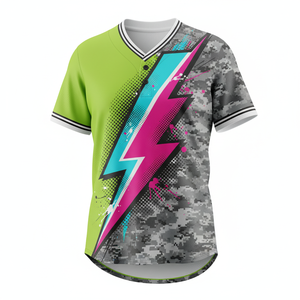 Camisetas de Uniforme de Béisbol Personalizadas para Adultos, Lisas, al por Mayor, con Logotipo Impreso por Transferencia de Calor, Franja Impresa, 100% Poliéster, Secado Rápido, Cuello en V, 3D - Product Image 4