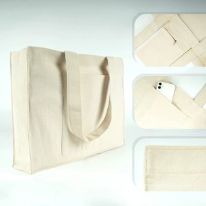 Bolsa de Lona de 10 oz con Color Sólido, 18 x 14 x 4 (45 x 35 x 10 cm), Bolsillo Frontal con Fuelle Completo - Product Image 2