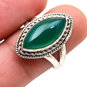925 argent Sterling vert Onyx pierre précieuse bague bijoux à la main en argent Boho Style bague bijoux pour femmes cadeau de mariage pour femme - Product Image 1