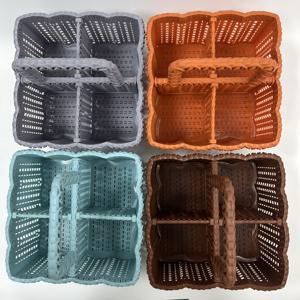 Panier de rangement en plastique Durable à 4 compartiments direct d'usine approvisionnement en vrac de couleur de taille personnalisable pour une utilisation en cuisine Service OEM/ODM - Product Image 2