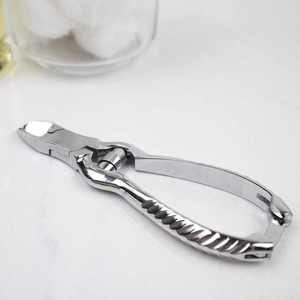 Cortauñas de acero inoxidable para podólogo con logotipo personalizado, pinzas para uñas de los pies con resorte de barril nuevo curvado afilado, alicates cortaúñas encarnadas - Product Image 3