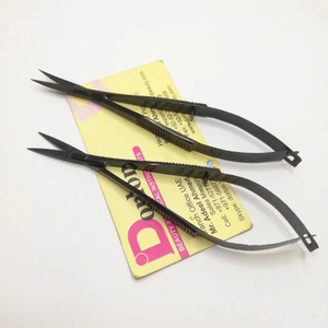 Đen Plasma Làm Móng Tay Mùa Xuân Hành Động Cắt Kéo Thêm Sắc Nét Nga Cong Lớp Biểu Bì Micro Kéo Cho Lông Mày Cắt Tỉa - Product Image 1