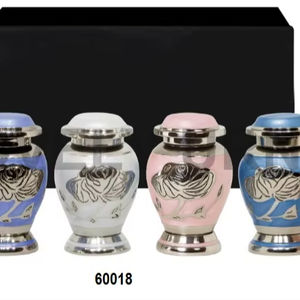 <b>Mini</b> <b>Urns</b> Set 4 Rose <b>Ashes</b> Women Velvet Box Memorial Multicolored - Product Image 1