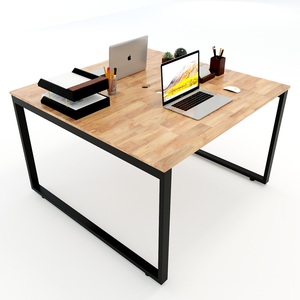 Pieds de bureau de style design industriel, lot de 2, 120x120, 25x50, en fer robuste, assemblage requis, HCRT005 - Product Image 4