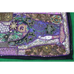 Tapisserie murale brodée de style bohème indien, motif mandala violet, tissu pour décoration murale intérieure et extérieure, Noël, Halloween - Product Image 2