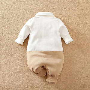 Combinaison pour bébé 100% coton, tenue de mariage formelle avec motif uni - Product Image 5