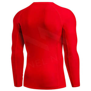 Camisas de compresión de protección contra sarpullidos de poliéster transpirable de secado rápido Unisex de manga larga para adultos gimnasio entrenamiento de culturismo muscular - Product Image 4