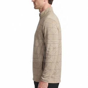 Custom <b>Men</b> Quarter Zip Athletic Jacket Lightweight Long Sleeve Sports Training Running Fitness Gym Performance <b>Pullover</b> - Product Image 5
