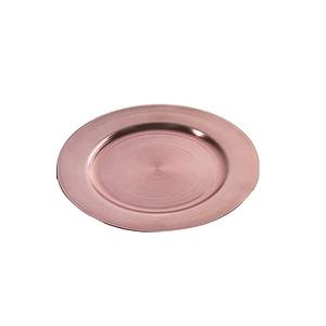 Plato de Presentación Redondo de Metal con Diseño Elegante y Baño de Cobre para Decoración de Mesa en el Hogar y Bodas - Product Image 1