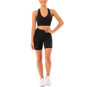 Pantalones cortos informales de algodón de talla grande para mujer al por mayor, logotipo personalizado, ropa de calle azul y negra, pantalones cortos transpirables para mujer - Product Image 6